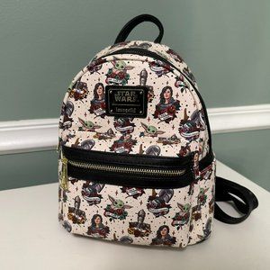 Loungefly | Star Wars The Mandalorian Tattoo Print Mini Backpack | NWT